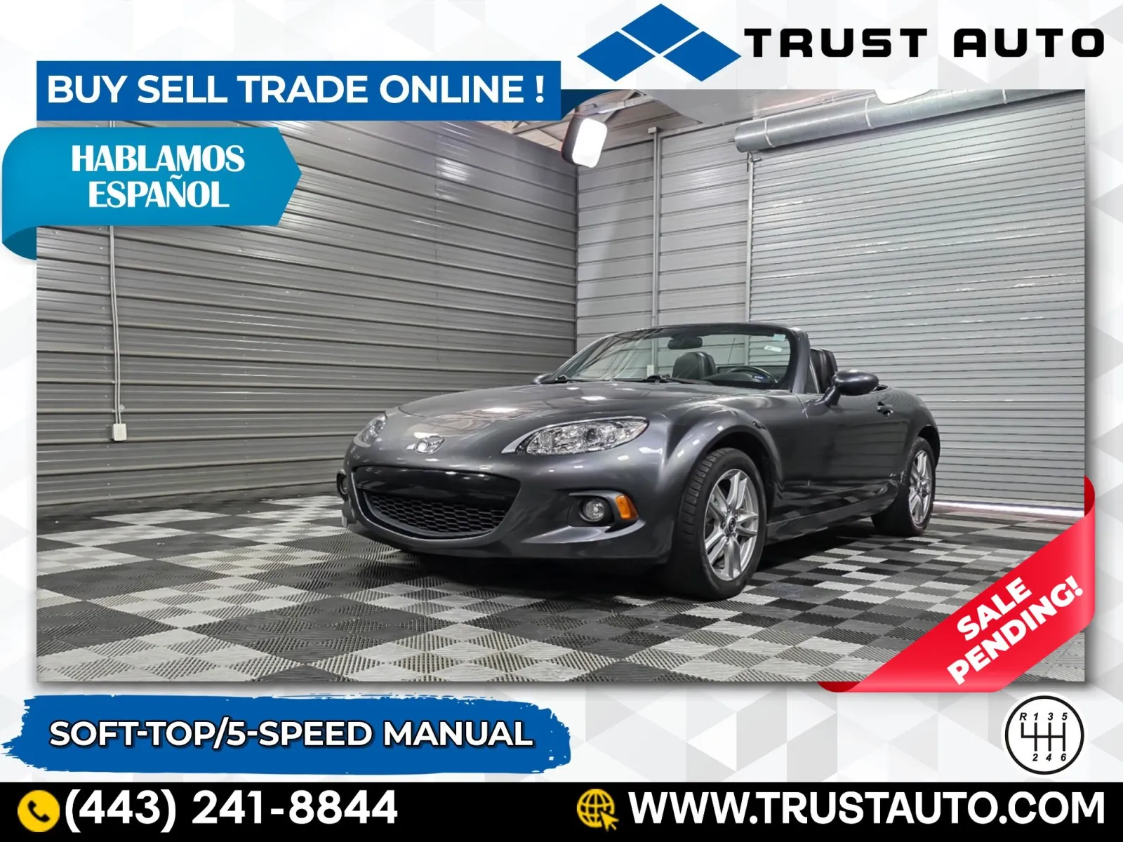 2015 Mazda MX-5 Miata Sport 5-Speed Manual Soft-Top Convertible for sale in Sykesville, MD