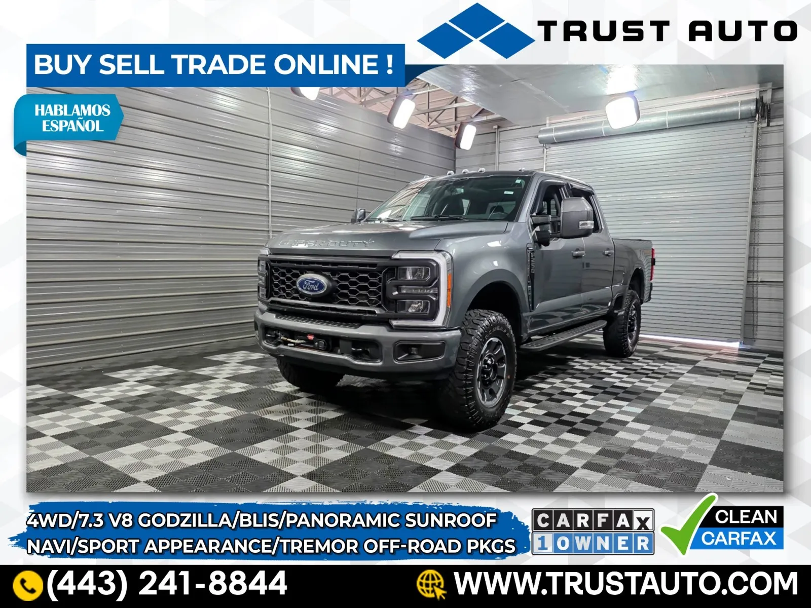 2023 Ford Super Duty F-250 LARIAT 4WD Crew Cab 7.3L V8 Godzilla Pickup Truck w/Sport Appearance/Tremor Off Road Pkgs