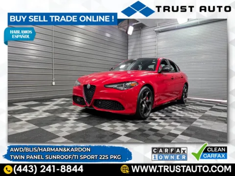 Red 2020 Alfa Romeo Giulia Ti Sport AWD Sedan for sale in Sykesville, MD