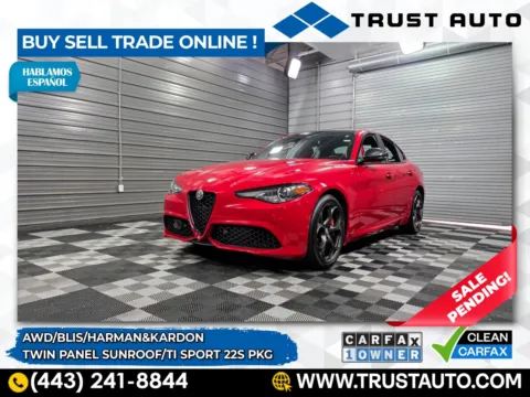 Red 2020 Alfa Romeo Giulia Ti Sport AWD Sedan for sale in Sykesville, MD