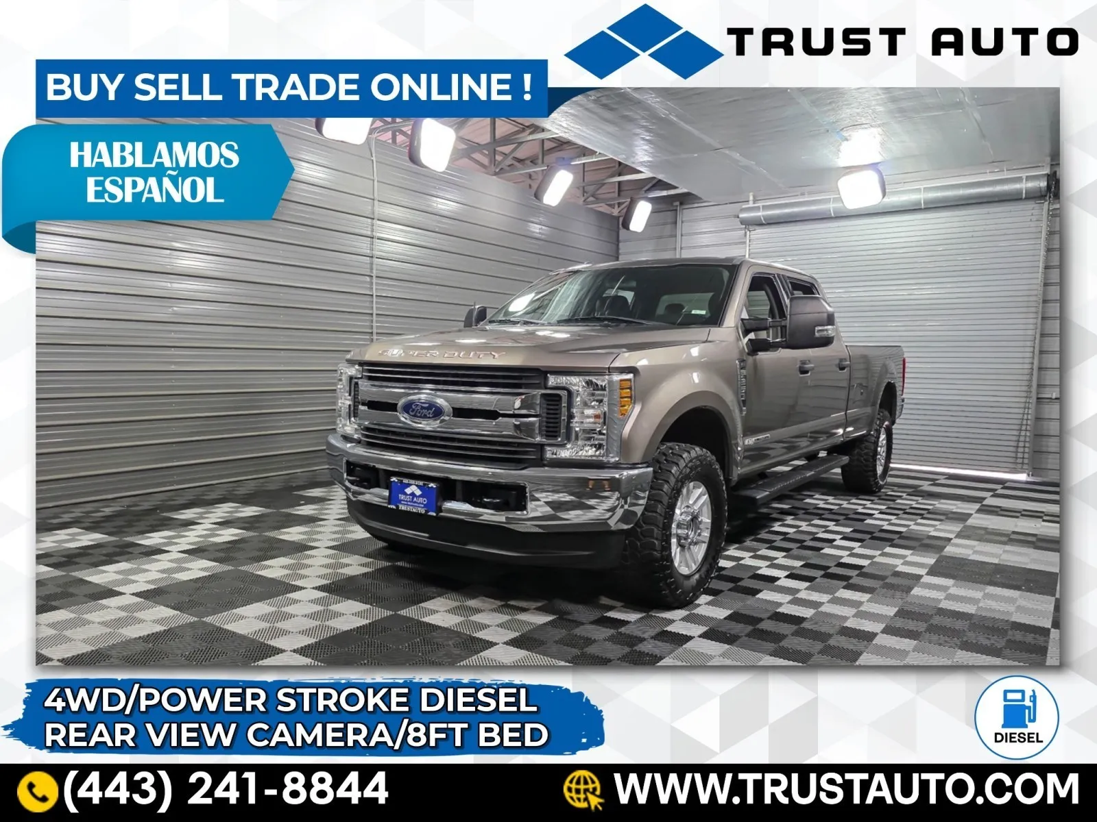 2019 Ford Super Duty F-250 XLT 4WD Crew Cab 6-Pass 8FT Long Bed Power Stroke Diesel Pickup for sale in Sykesville, MD