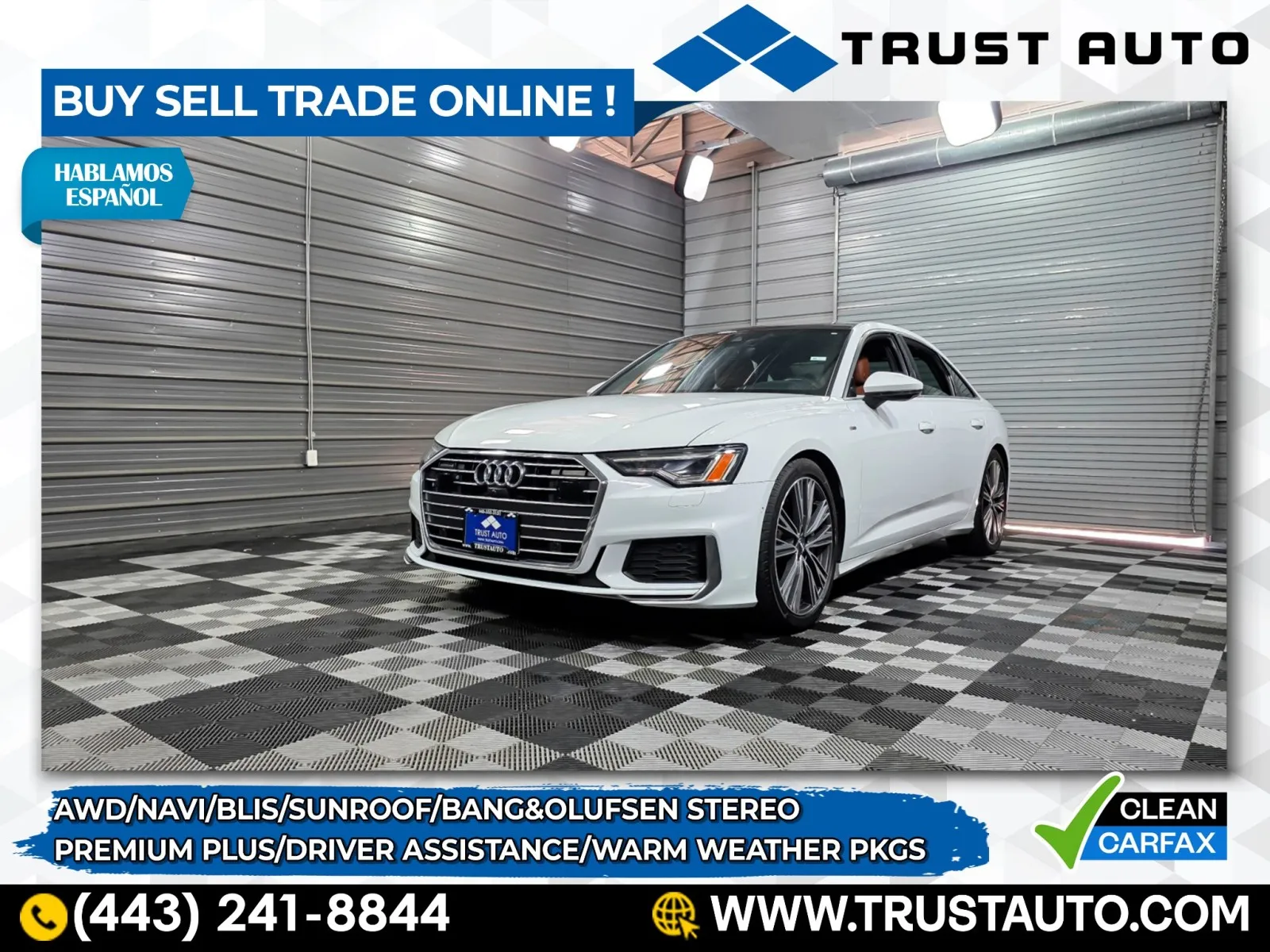 2019 Audi A6 Premium Plus 55 TFSI Quattro AWD Sedan w/Driver Asisstance/Warm Weather Pkgs for sale in Sykesville, MD