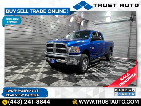 Blue 2018 Ram 2500 SLT 4WD Crew Cab 8ft Long Bed 5.7L V8 HEMI Pickup Truck for sale in Sykesville, MD