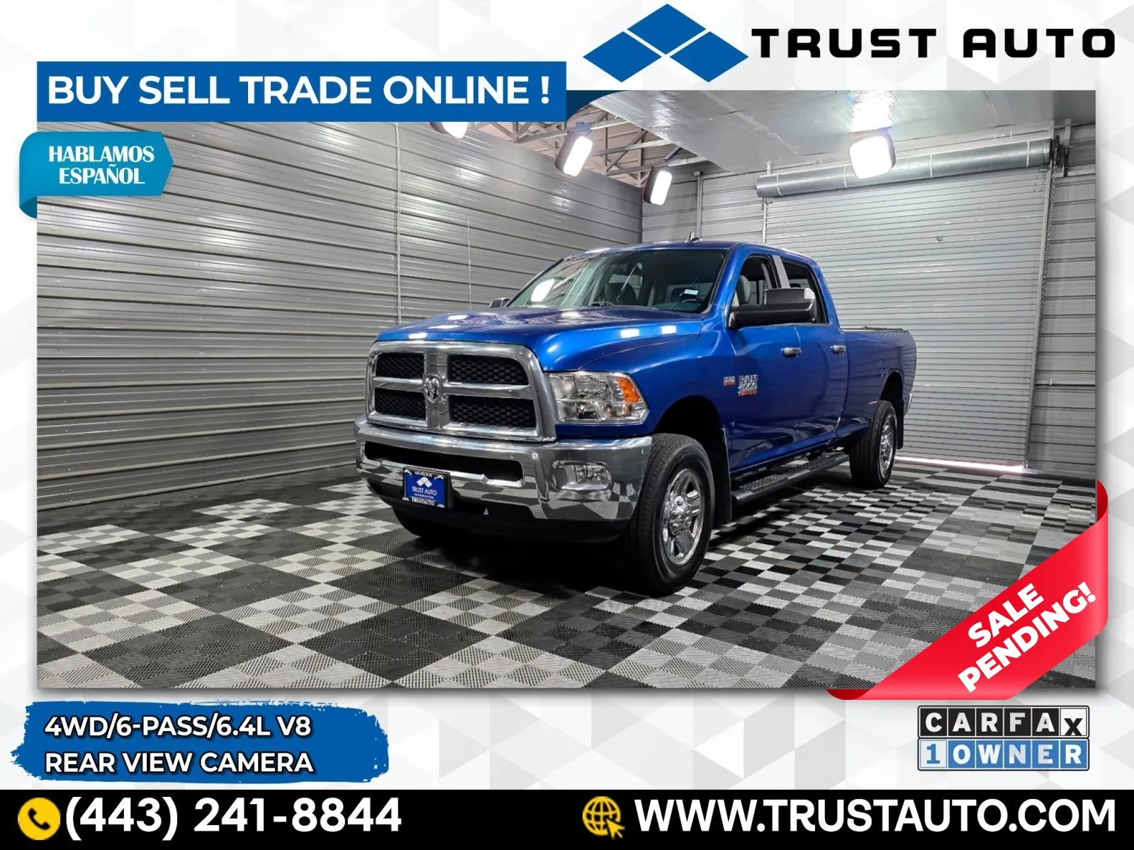2018 Ram 2500 SLT 4WD Crew Cab 8ft Long Bed 5.7L V8 HEMI Pickup Truck for sale in Sykesville, MD