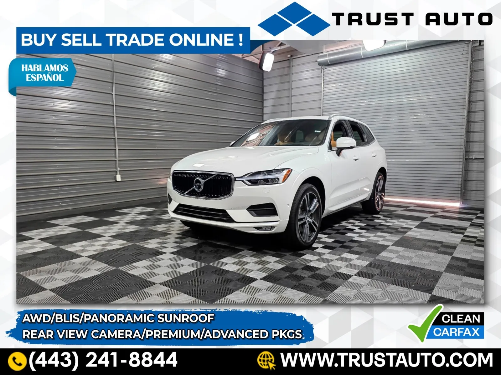 White 2019 Volvo XC60 Momentum AWD SUV w/Premium/Advanced Pkgs for sale in Sykesville, MD