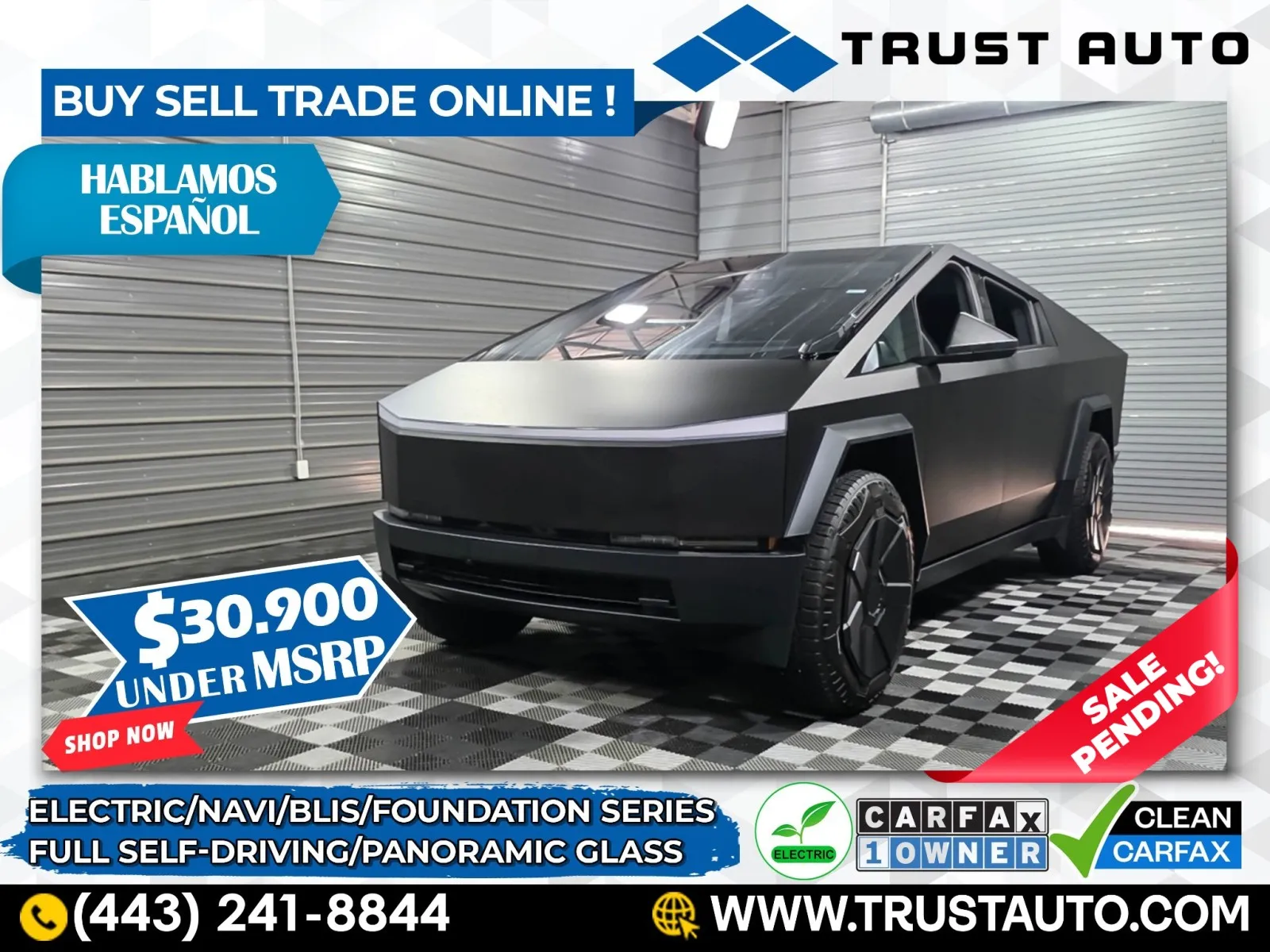 2024 Tesla Cybertruck Foundation Series AWD Crew Cab Electric Pickup Truck for sale in Sykesville, MD