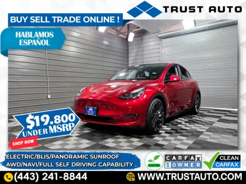 Red 2024 Tesla Model Y Performance AWD Electric Luxury SUV for sale in Sykesville, MD