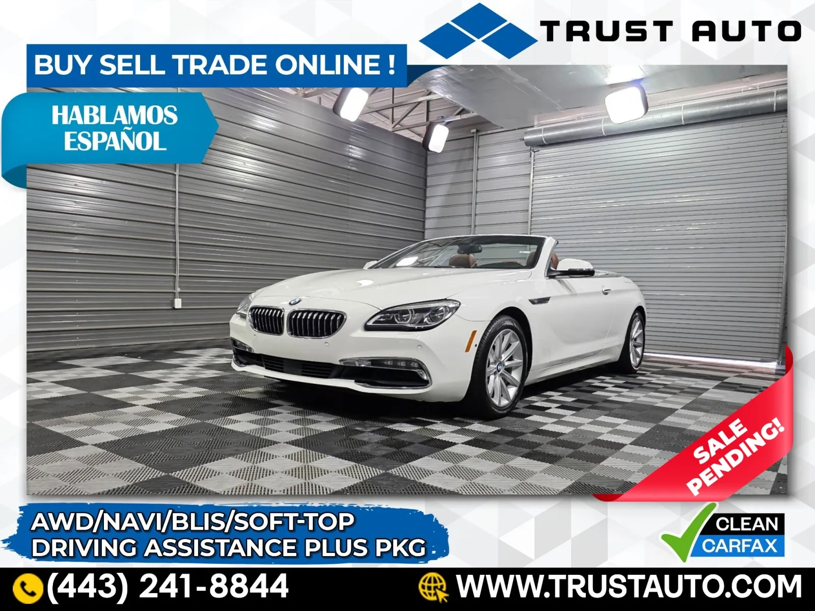 2016 BMW 6 Series 640i xDrive AWD Soft-Top Luxury Convertible for sale in Sykesville, MD