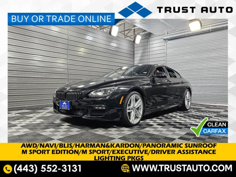 2015 BMW 6 Series 650i xDrive AWD Gran Coupe Luxury Sedan w/M Sport Edition for sale in Sykesville, MD
