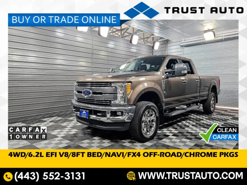 2017 Ford Super Duty F-350 SRW Lariat 4WD Crew Cab 8FT Bed 6.2L EFI V8 Pickup Truck for sale in Sykesville, MD