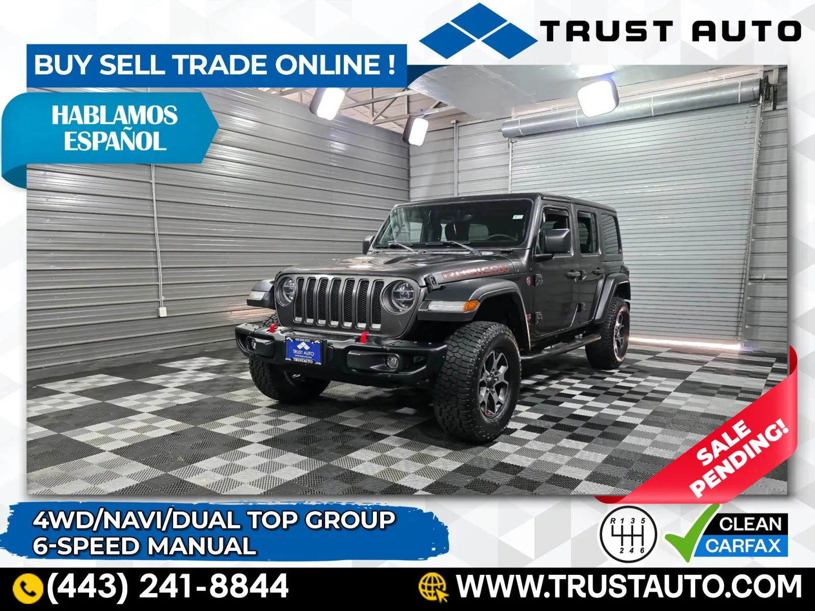 2018 Jeep Wrangler Unlimited Rubicon 4WD Hard-Top 6-Speed Manual Luxury SUV for sale in Sykesville, MD