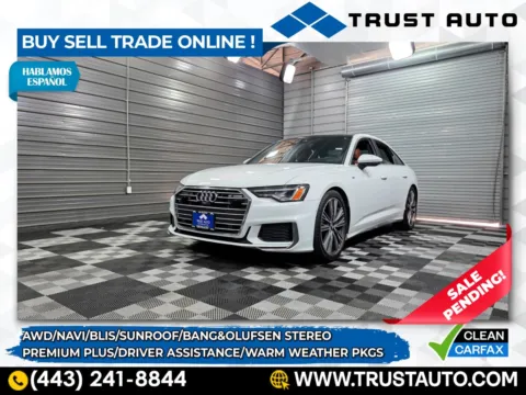 White 2019 Audi A6 Premium Plus 55 TFSI Quattro AWD Sedan w/Driver Asisstance/Warm for sale in Sykesville, MD