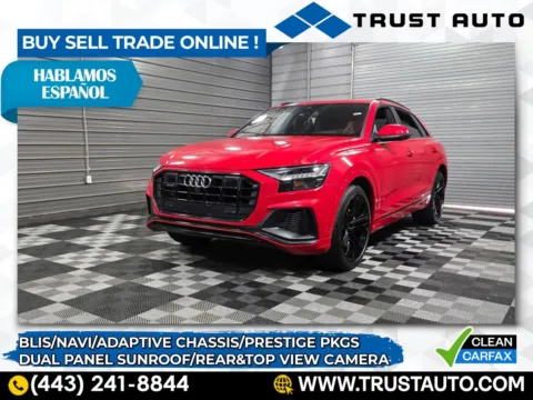 White 2020 Audi Q8 Prestige AWD Luxury SUV w/Adaptive Chassis Pkg for sale in Sykesville, MD