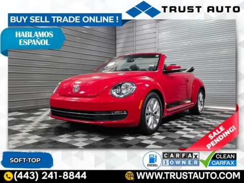 Red 2014 Volkswagen Beetle Coupe 2.0L TDI Diesel Soft-Top Convertible for sale in Sykesville, MD