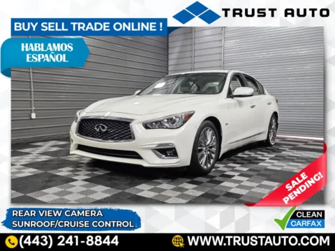 White 2018 INFINITI Q50 3.0t LUXE Sedan for sale in Sykesville, MD