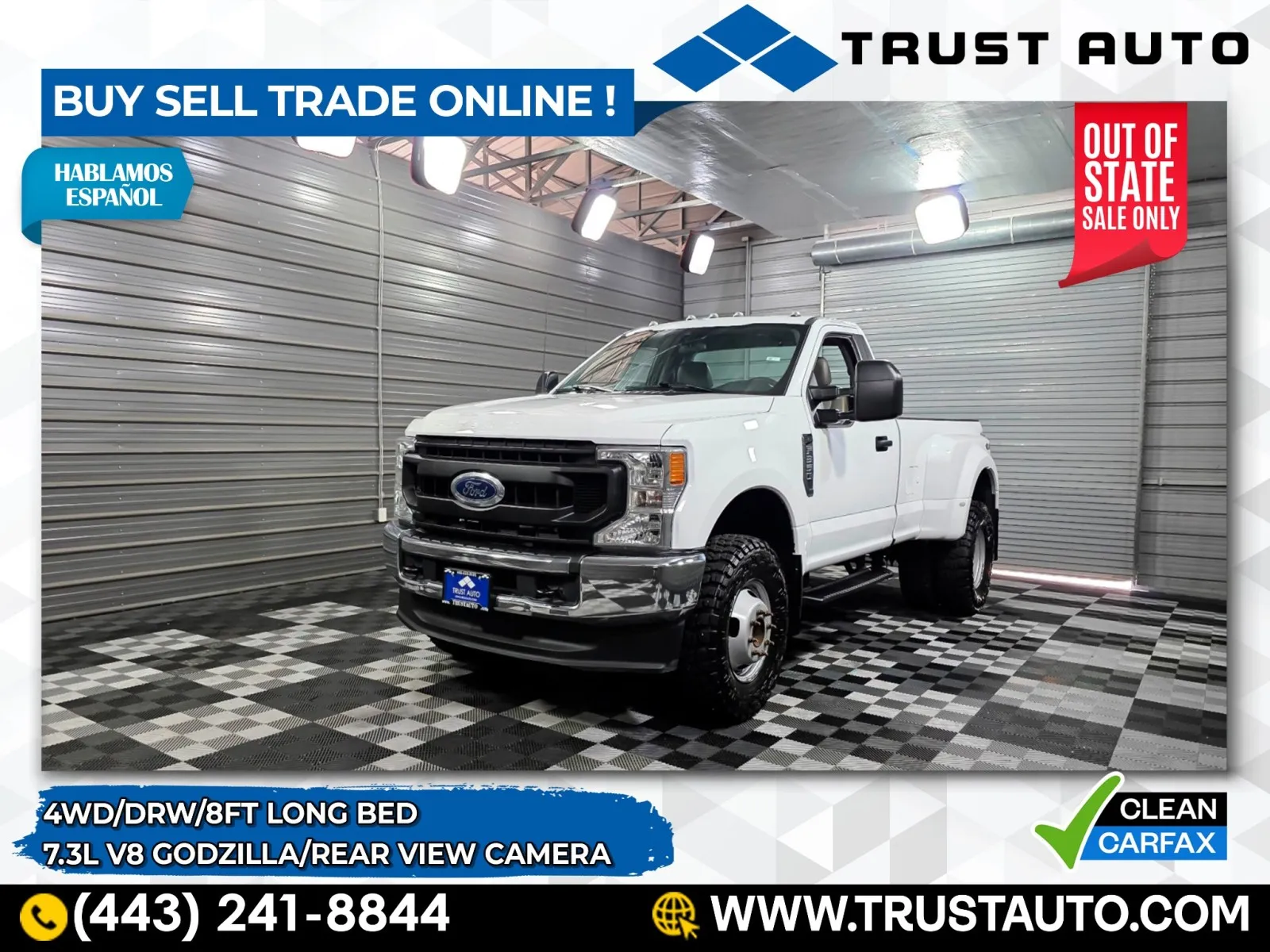 2022 Ford Super Duty F-350 DRW XL 4WD Regular Cab Dually 8FT Bed 7.3L V8 Godzilla Pickup Truck