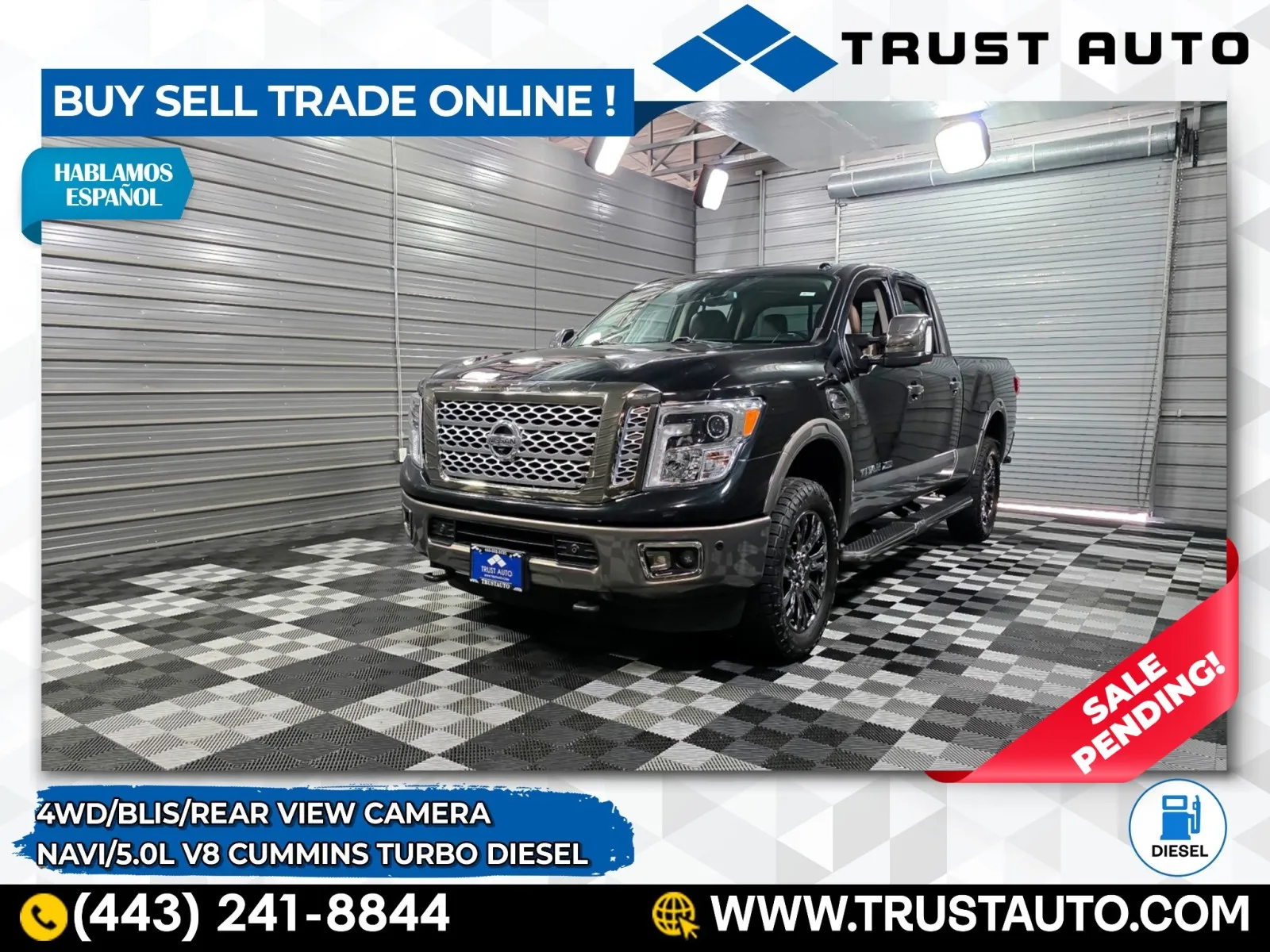 2018 Nissan Titan XD Platinum Reserve 4WD Crew Cab 5.0L Cummins Turbo Diesel Pickup for sale in Sykesville, MD