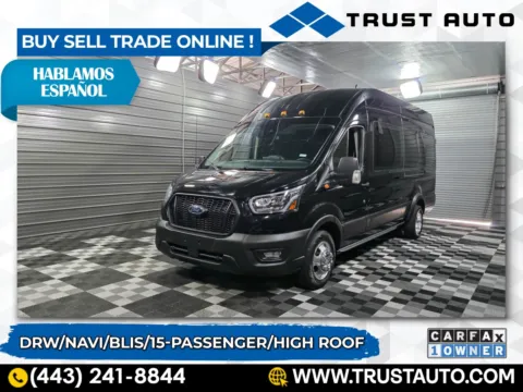Black 2023 Ford Transit T-350 15-Passenger DRW XL 148''WB Dually High Roof Minivan/Van for sale in Sykesville, MD