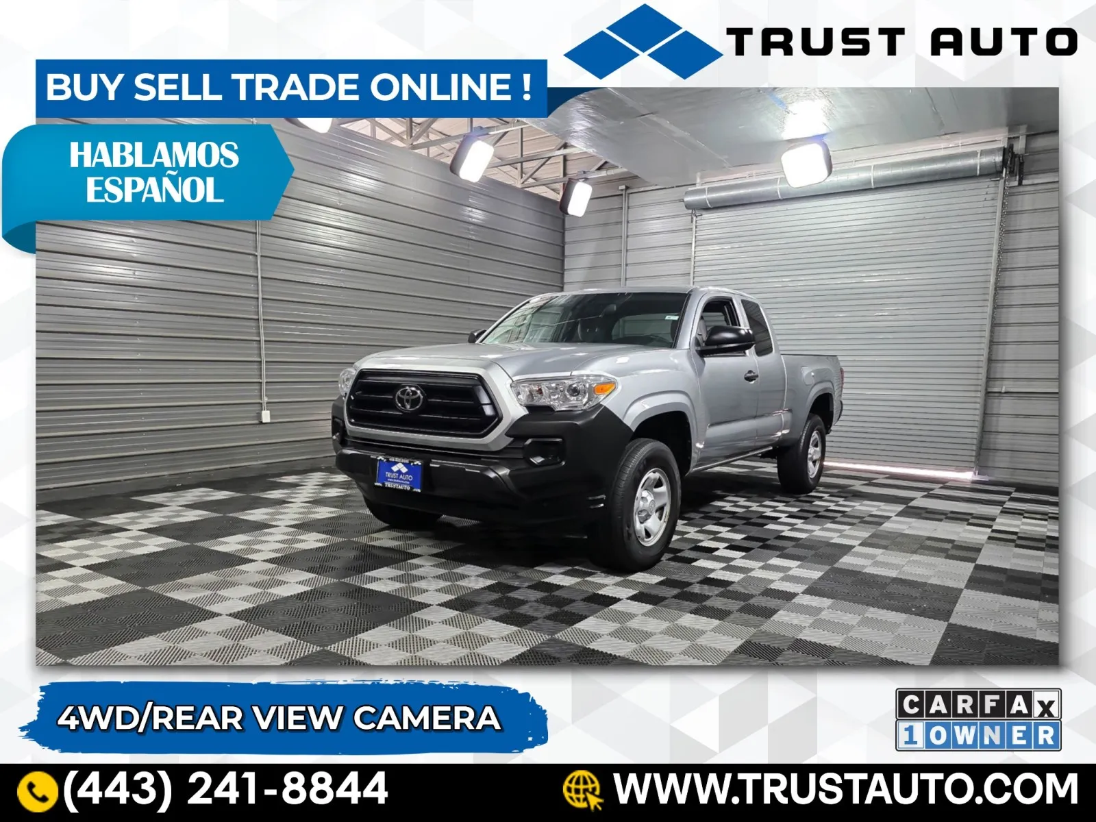 Silver 2022 Toyota Tacoma SR 4WD Access Cab Pickup Truck for sale in Sykesville, MD