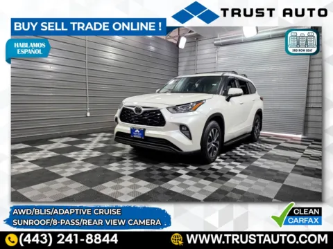 White 2020 Toyota Highlander XLE AWD 8-Passenger SUV for sale in Sykesville, MD