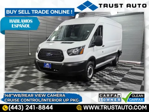 White 2019 Ford Transit T-250 Cargo 148''WB Medium Roof Minivan/Van for sale in Sykesville, MD