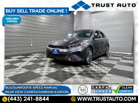 Gray 2023 Kia Forte GT 6-Speed Manual Sedan for sale in Sykesville, MD