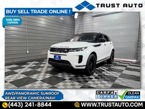 White 2020 Land Rover Range Rover Evoque SE AWD Luxury SUV for sale in Sykesville, MD