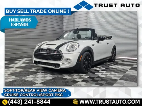 White 2016 MINI Cooper S Soft-Top Convertible w/Sport Pkg for sale in Sykesville, MD