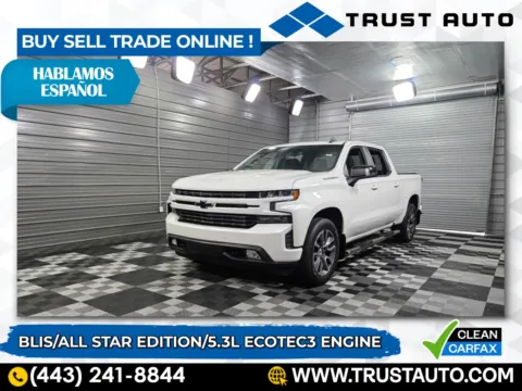 White 2020 Chevrolet Silverado 1500 RST Crew Cab Ecotec3 Pickup Truck for sale in Sykesville, MD
