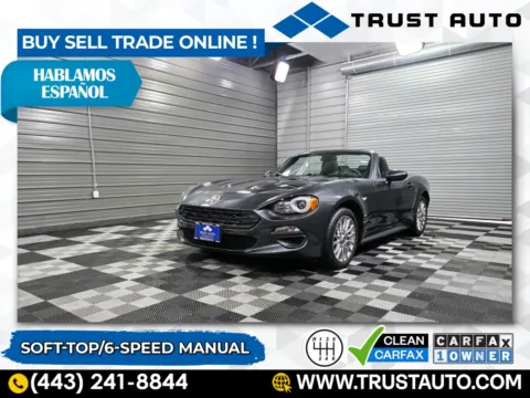 Gray 2017 FIAT 124 Spider Classica 6-Speed Manual Soft-Top Convertible for sale in Sykesville, MD