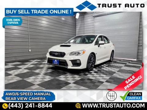 White 2021 Subaru WRX AWD 6-Speed Manual Sedan for sale in Sykesville, MD