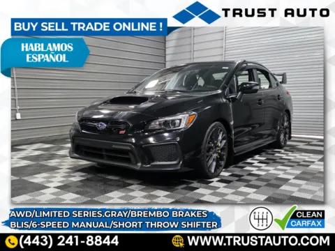 Gray 2019 Subaru WRX STI Series.Gray AWD 6-Speed Manual Sedan for sale in Sykesville, MD