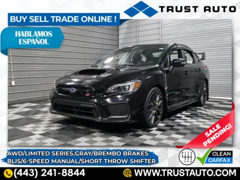 Used 2019 Subaru WRX STI Series.Gray AWD 6-Speed Manual Sedan for
