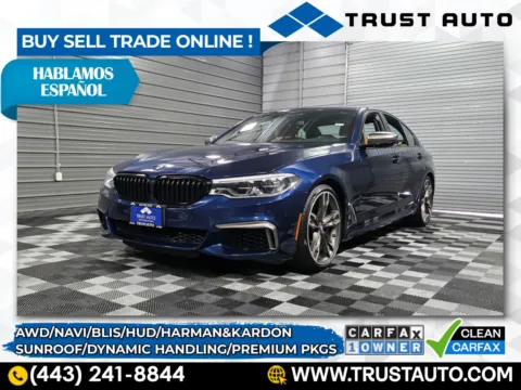 Blue 2020 BMW 5 Series M550i xDrive AWD Luxury Sedan w/Premium Pkg for sale in Sykesville, MD