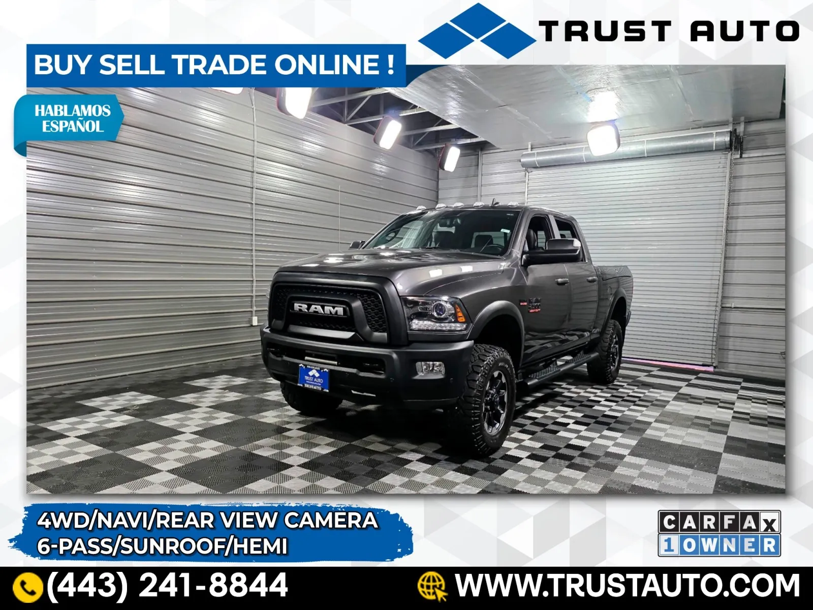 Gray 2017 Ram 2500 Power Wagon 4WD Crew Cab Hemi Pickup Truck for sale in Sykesville, MD