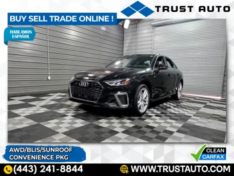 Black 2020 Audi A4 Premium 45 TFSI quattro AWD Sedan w/Convenience Pkg for sale in Sykesville, MD