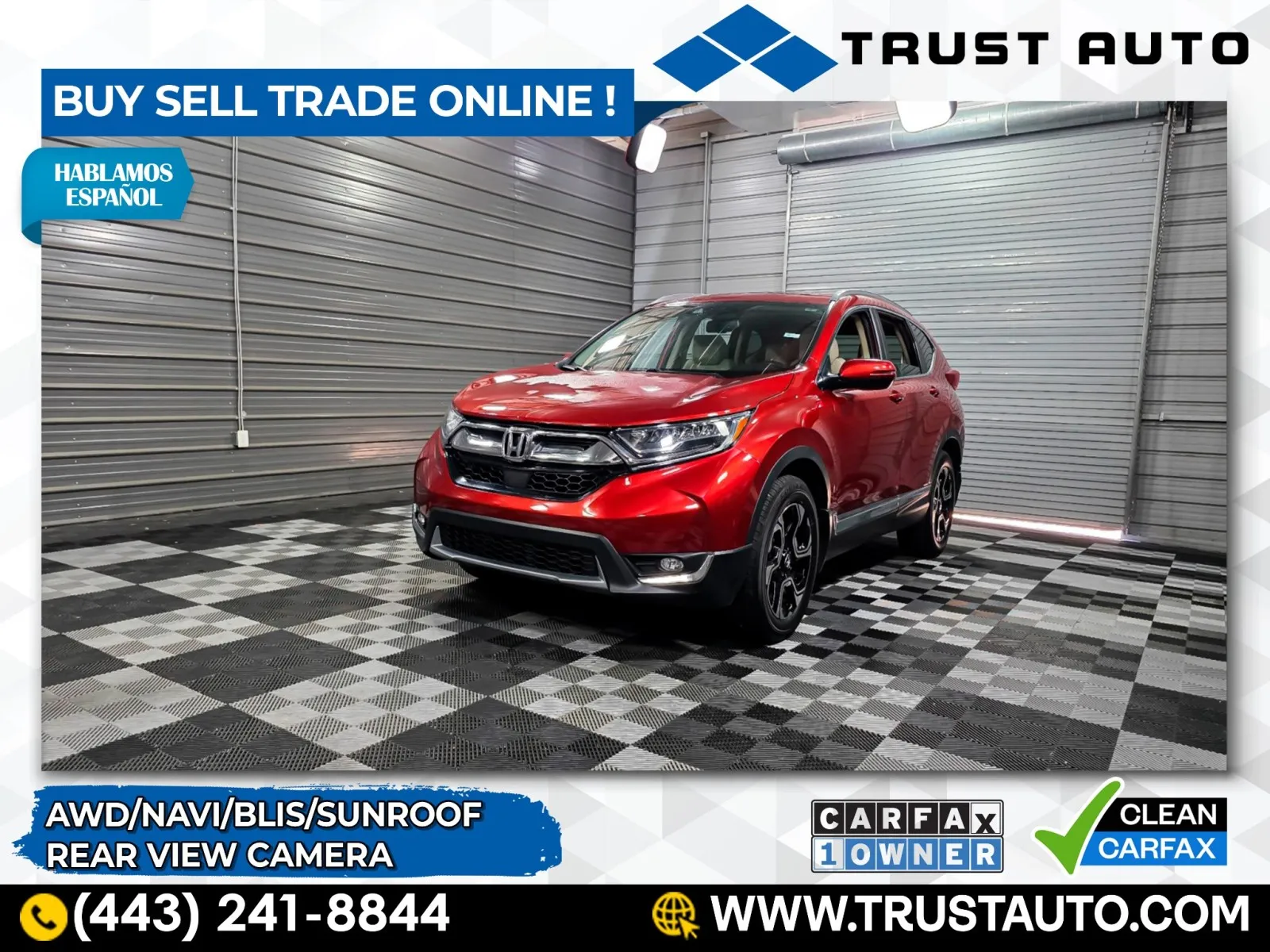 Red 2018 Honda CR-V Touring AWD SUV for sale in Sykesville, MD