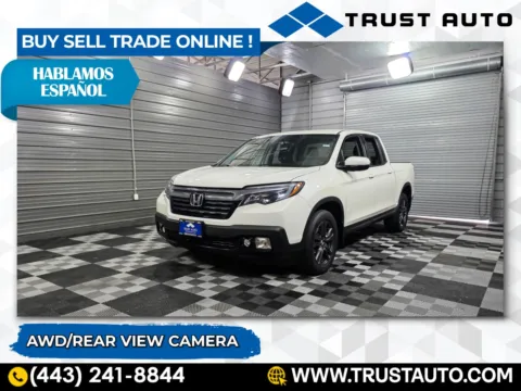 White 2019 Honda Ridgeline Sport AWD Crew Cab Pickup Truck for sale in Sykesville, MD