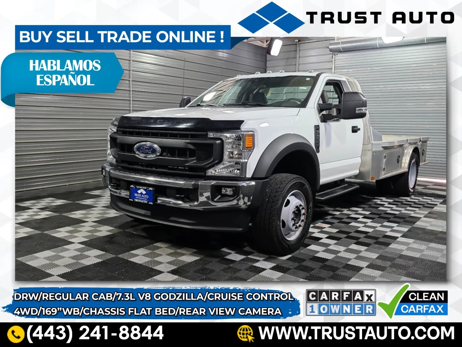 2022 Ford Super Duty F-600 DRW XL 4WD Chassis Flat Bed 169'' WB Regular Cab 7.3L V8 Godzilla Pickup Truck