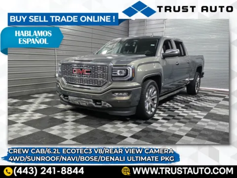 Gray 2018 GMC Sierra 1500 4WD Crew Cab Long Bed 6.2L Ecotec3 V8 Pickup Truck w/Ultimate Pkg for sale in Sykesville, MD