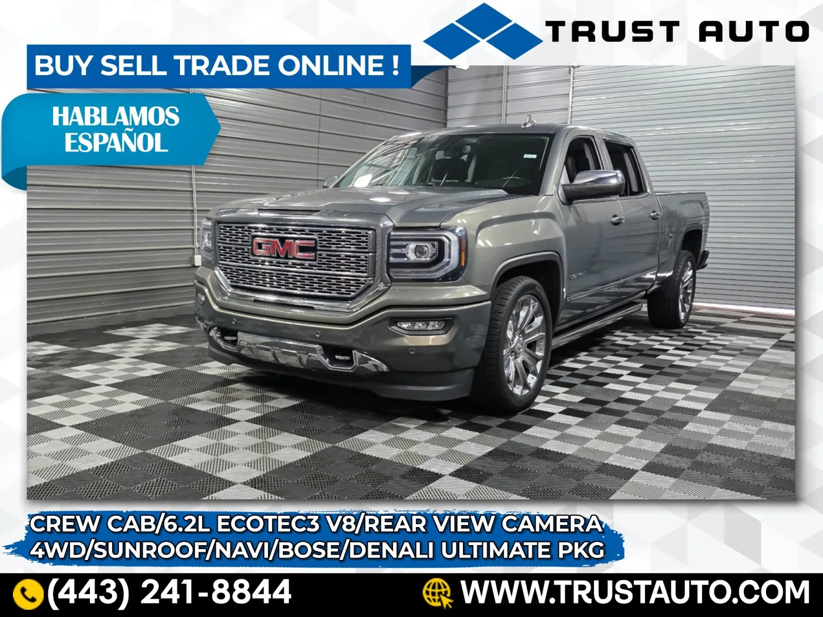 2018 GMC Sierra 1500 4WD Crew Cab Long Bed 6.2L Ecotec3 V8 Pickup Truck w/Ultimate Pkg