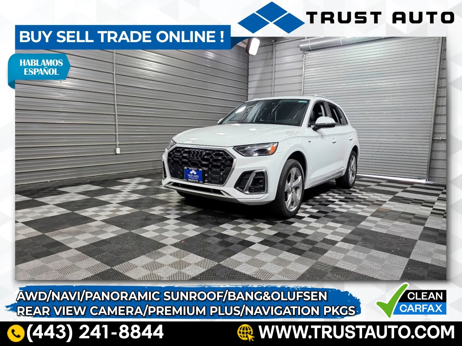 White 2022 Audi Q5 S line Premium Plus 45 TFSI quattro AWD SUV w/Navigation Pkg for sale in Sykesville, MD