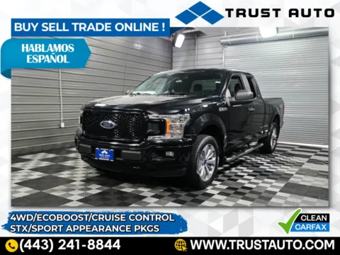 Black 2018 Ford F-150 XL 4WD SuperCab Ecoboost Pickup Truck w/Sport Appearance Pkg for sale in Sykesville, MD