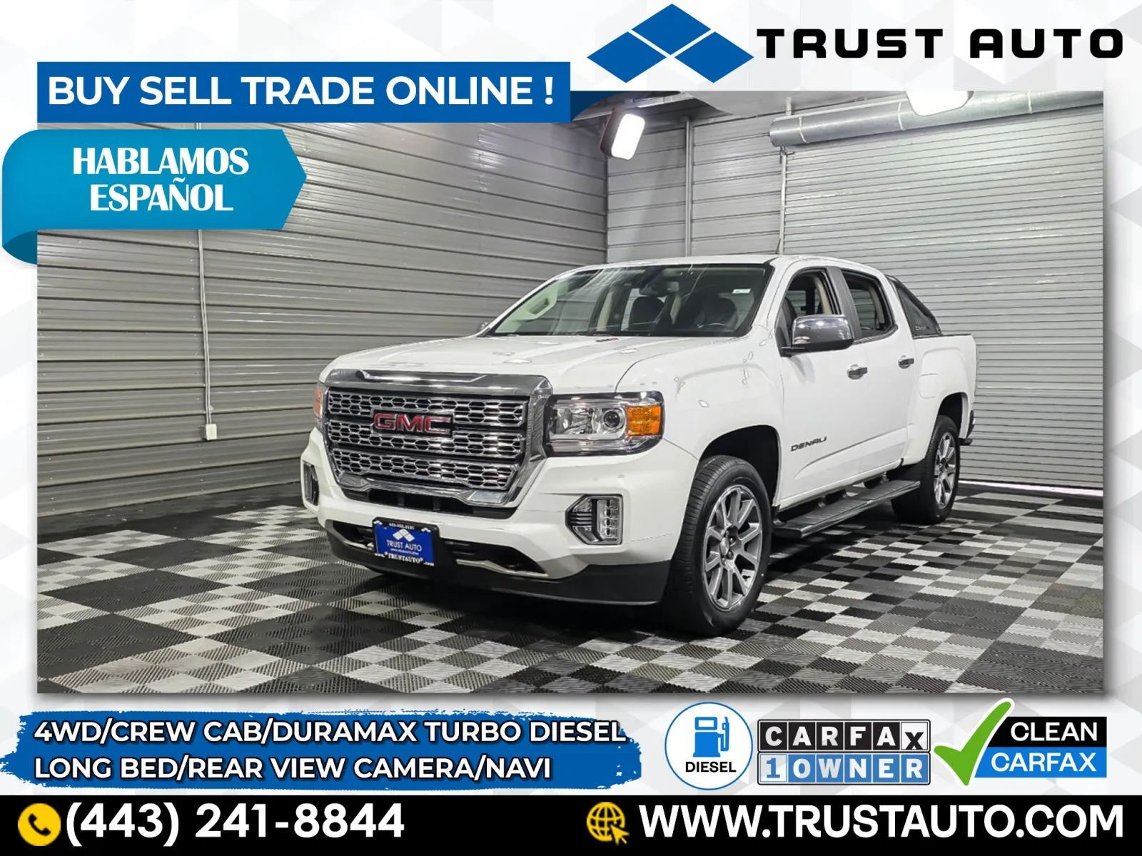 2022 GMC Canyon 4WD Denali Crew Cab Long Bed Duramax Turbo Diesel Pickup Truck