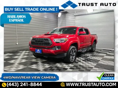 Red 2017 Toyota Tacoma TRD Sport 4WD Double Cab Pickup Truck for sale in Sykesville, MD