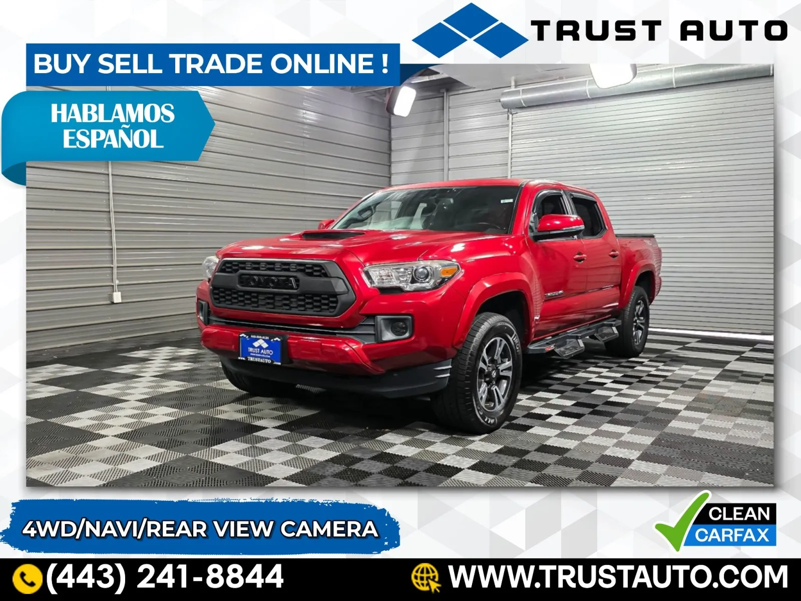 2017 Toyota Tacoma TRD Sport 4WD Double Cab Pickup Truck