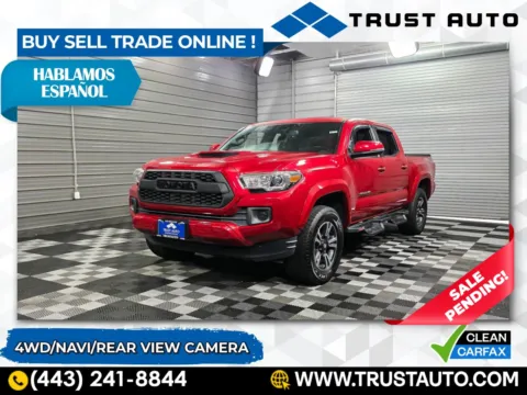 Red 2017 Toyota Tacoma TRD Sport 4WD Double Cab Pickup Truck for sale in Sykesville, MD