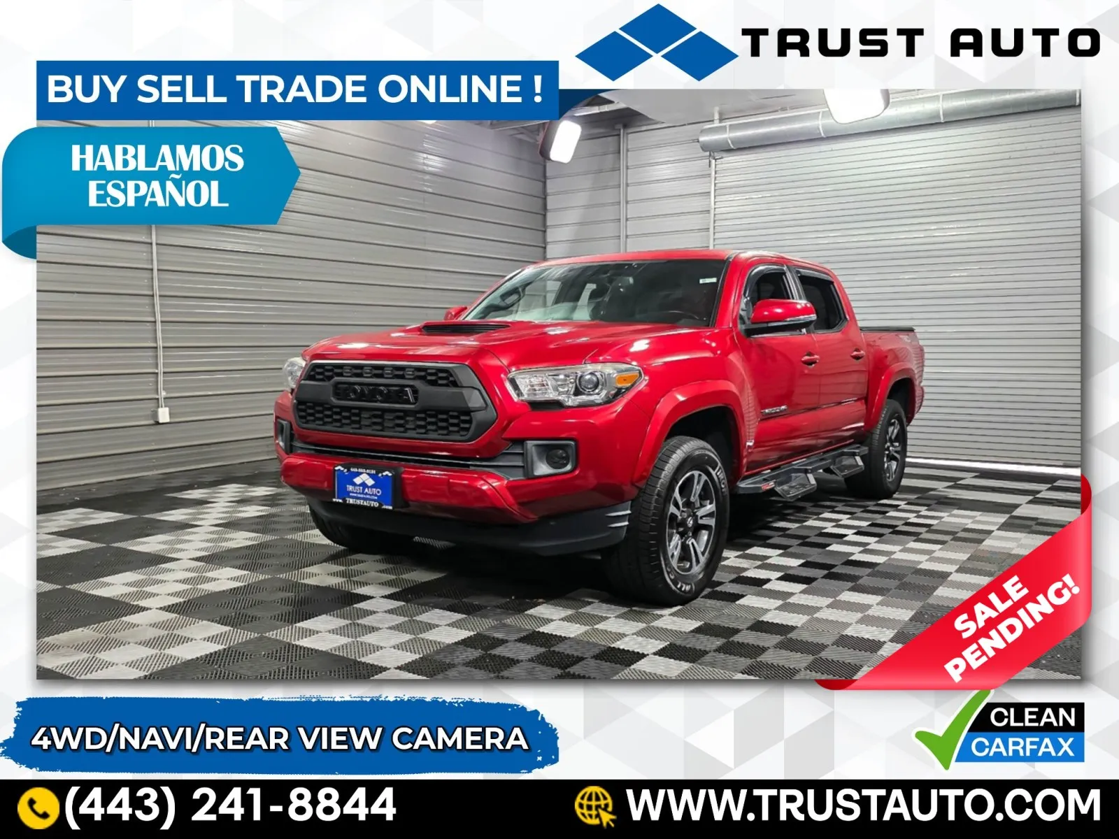 2017 Toyota Tacoma TRD Sport 4WD Double Cab Pickup Truck