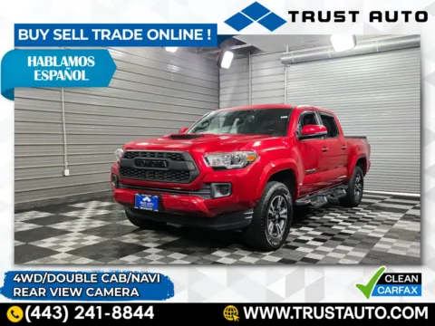 Red 2017 Toyota Tacoma TRD Sport 4WD Double Cab Pickup Truck for sale in Sykesville, MD
