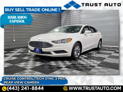 White 2017 Ford Fusion SE Ecoboost 4-Door Sedan for sale in Sykesville, MD